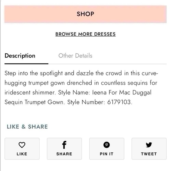 Mac Duggal Ieena Fully Sequined Plunging Trumpet Gown Shimmering Ice - Picture 13 of 13